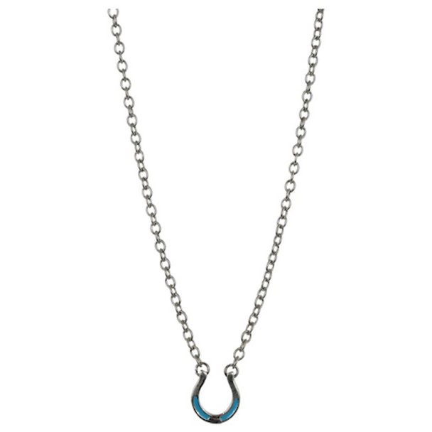 JUSTIN  LUCKY HORSESHOE TURQUOISE - ACCESSORIES JEWELRY NECKLACE - 23020NJ1