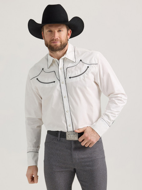 WRANGLER RODEO BEN WHITE - MENS SHIRT  - 112353257