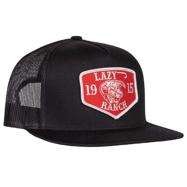 LAZY J RANCH WEAR RED RANCH PATCH BLACK 4" - HATS CAP  - BLKBLK4RR