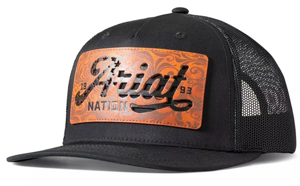 ARIAT FAUX LEATHER PATCH BLACK - HATS CAP  - A300086201
