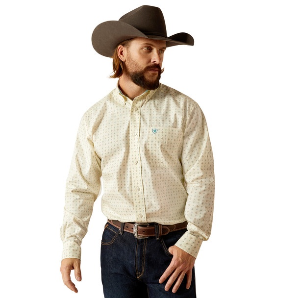 ARIAT GRIFFIN WRINKLE FREE CREAM - MENS SHIRT  - 10052375