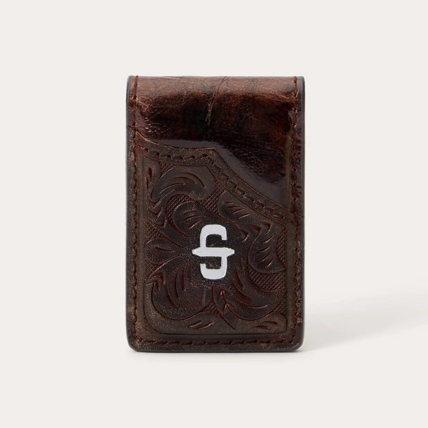 STETSON CROC EMOSSED BROWN MONEY CLIP - ACCESSORIES WALLET  - 9803004-255
