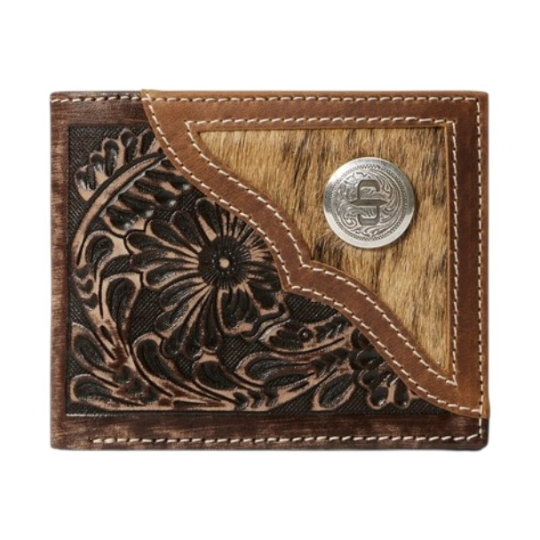 STETSON VINTAGE BROWN BI-FOLD HAIR ON - ACCESSORIES WALLET  - 9804002-203