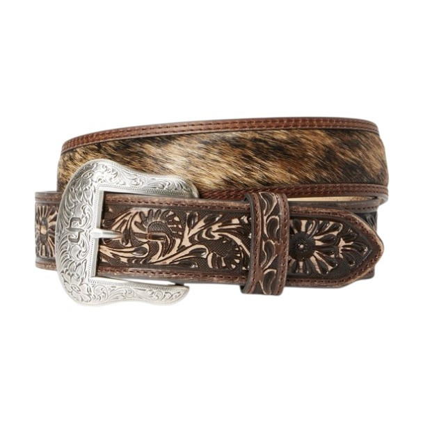STETSON VINTAGE BROWN HAIR ON TOOLED - ACCESSORIES BELT MEN - 9918500-203