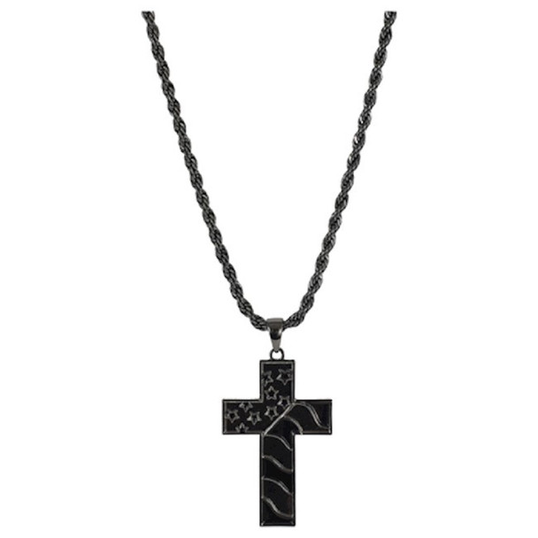 JUSTIN  AMERICAN FLAG ACCENT CROSS - ACCESSORIES JEWELRY NECKLACE - 22201NJ1