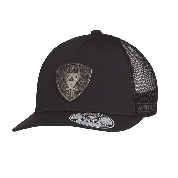 ARIAT METAL ARIAT SHIELD BLACK - HATS CAP  - A300085601