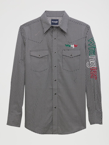 WRANGLER LOGO MEXICO BLACK PRINT - MENS SHIRT  - 112355381