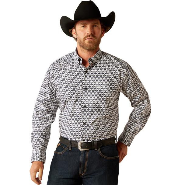 ARIAT PATTON FITTED BLACK PRINT - MENS SHIRT  - 10053924