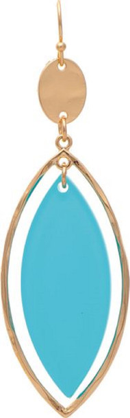 RAIN GOLD BLUE ELIPSE FRAMED - ACCESSORIES JEWELRY EARRINGS - E4481BL