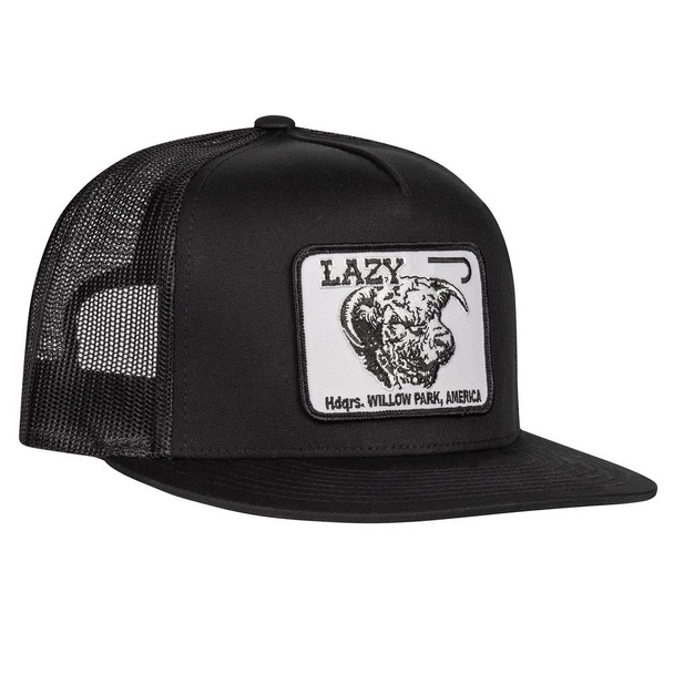 LAZY J RANCH WEAR BLACK BLACK WHITE PATCH - HATS CAP  - BLACK4WILLOW