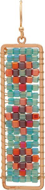 RAIN AQUA MULTICOLORED WOVEN - ACCESSORIES JEWELRY EARRINGS - E3368AQ