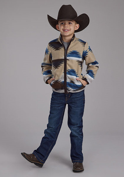ROPER TAN FLEECE JACKET ZIP FRONT - KIDS BOYS JACKET - 03-095-0250-6632TAN