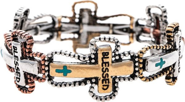 RAIN BLESSED BLUE CROSS - ACCESSORIES JEWELRY BRACELET - B2519M