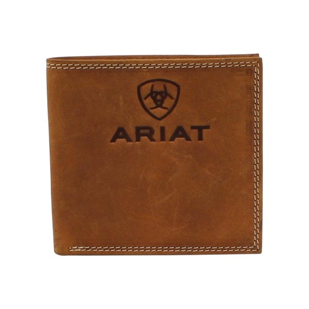 ARIAT BIFOLD EMBOSSED LOGO BROWN - ACCESSORIES WALLET  - A3548244
