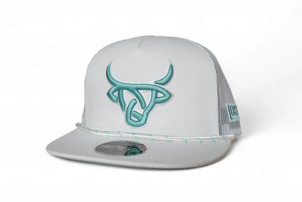 LOST CALF 3D LOGO TEAL WHITE MESH - HATS CAP  - FROST ROPE FLAT