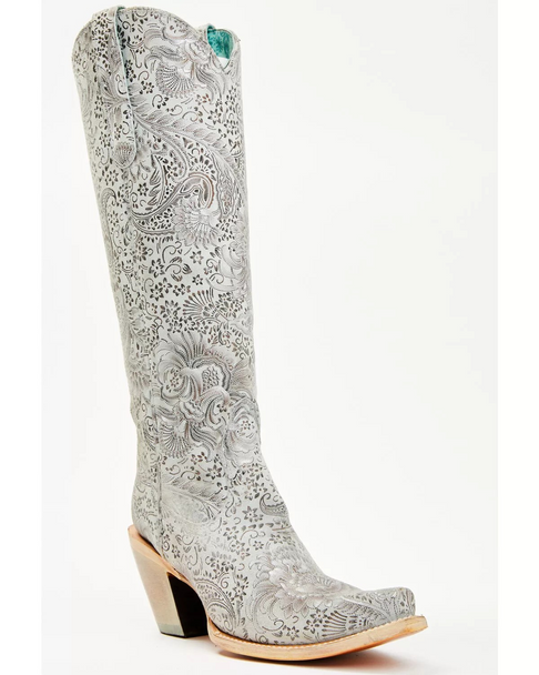 CORRAL SILVER FLORAL TALL TOP - BOOT LADIES  - A4482