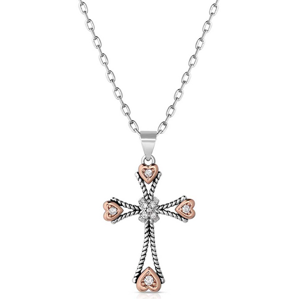 MONTANA SILVERSMITHS FAITH IN MY HEART CROSS - ACCESSORIES JEWELRY NECKLACE - NC6040