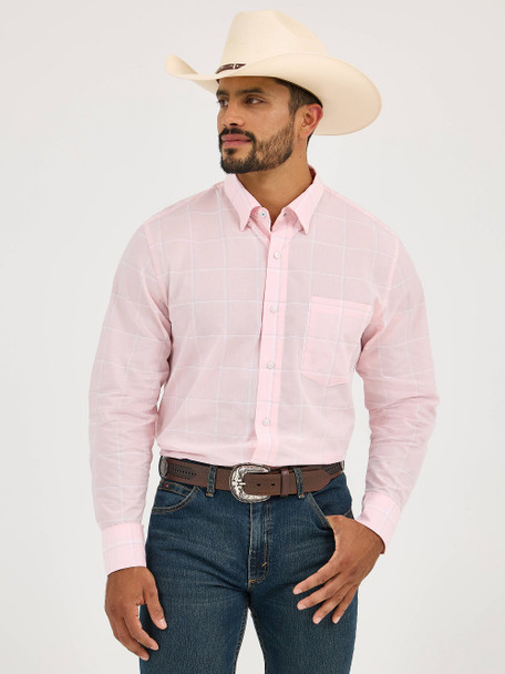 WRANGLER CODY JOHNSON PINK PLAID - MENS SHIRT  - 112359683