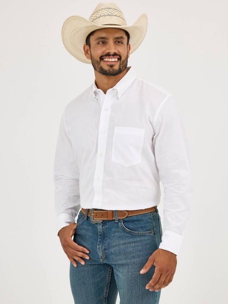 WRANGLER CODY JOHNSON CLASSIC FIT WHITE - MENS SHIRT  - 112359666