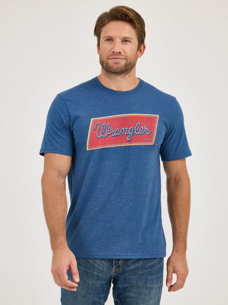 WRANGLER GRAPHIC DARK DENIM HEATHER - MENS TEE  - 112358735