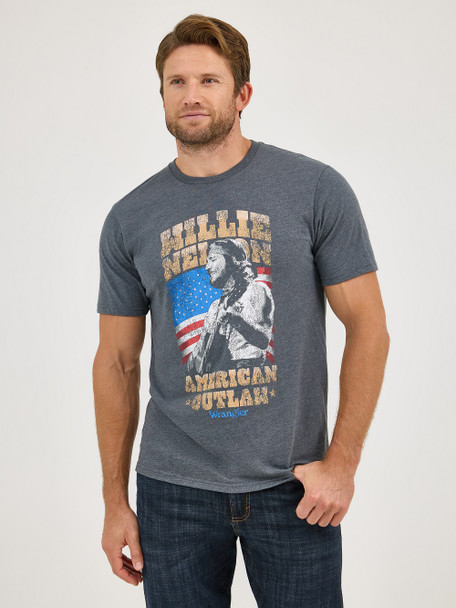 WRANGLER WILLIE NELSON GRAPHIC GREY - MENS TEE  - 112361069