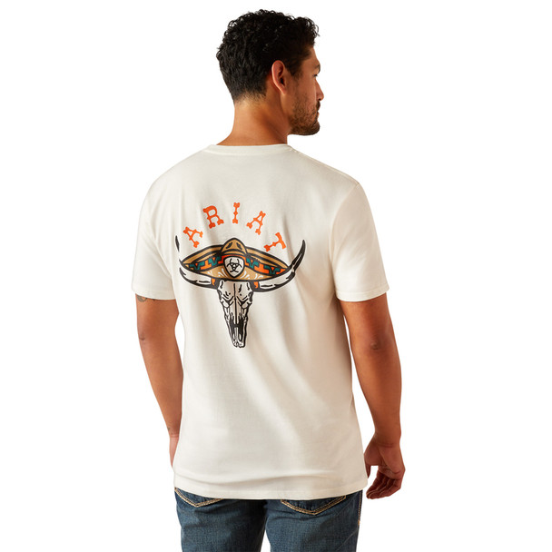 ARIAT MEXICALI ANTIQUE WHITE TEE - MENS TEE  - 10054829