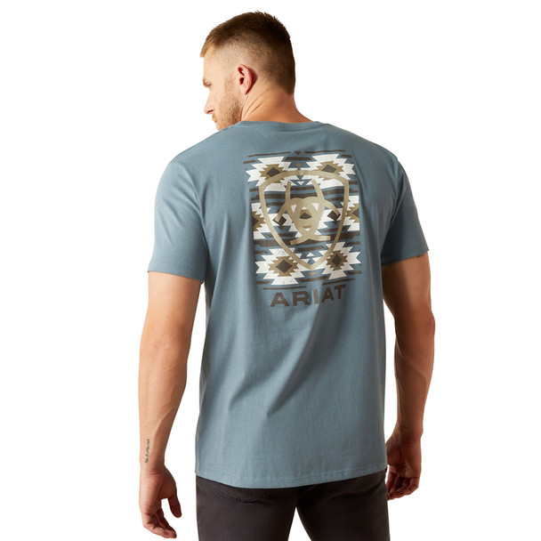 ARIAT EAGLE ROCK LIGHT DENIM TEE - MENS TEE  - 10054832