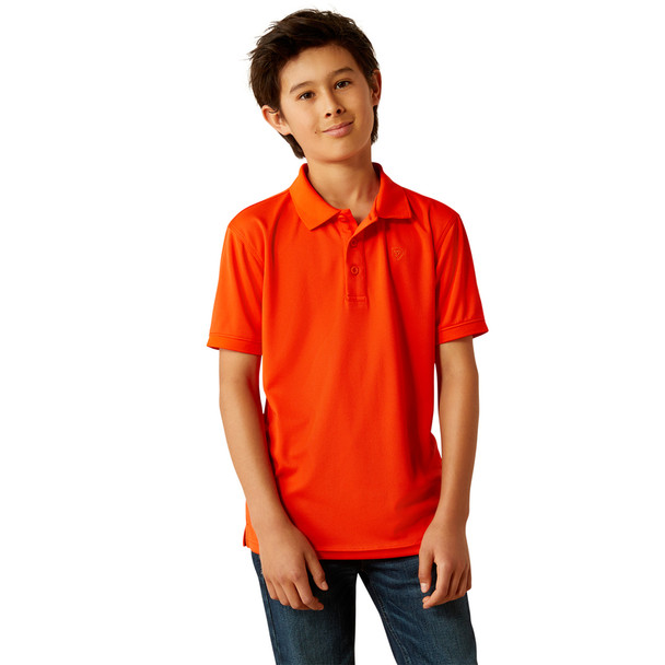 ARIAT TEK POLO CHERRY TOMATO - KIDS BOYS POLO - 10055281