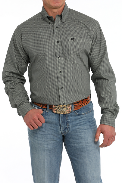 CINCH BLACK GEOMETRIC PRINT - MENS SHIRT  - MTW1105861