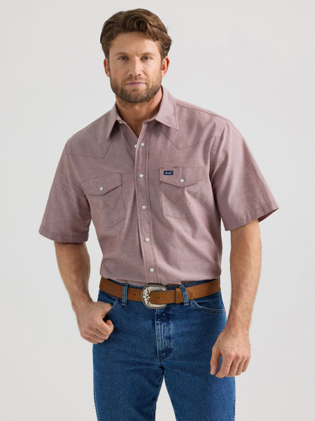 WRANGLER CLASSIC FIT BROWN WORKSHIRT - MENS SHIRT  - 112359545