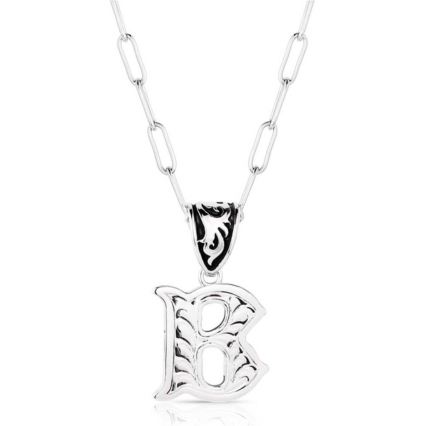 MONTANA SILVERSMITHS WESTERN INITIAL NECKLACE B - ACCESSORIES JEWELRY NECKLACE - NC6096-B
