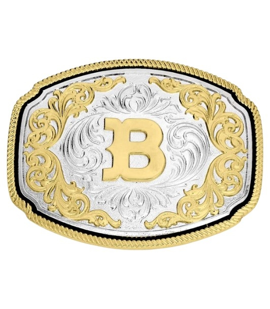 ATTITUDE BY MONTANA SILVERSMITHS WESTERN INITIAL BUCKLE B - ACC BUCKLE  - A1047B