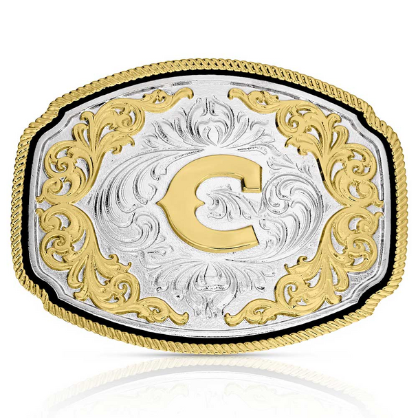 ATTITUDE BY MONTANA SILVERSMITHS WESTERN INITIAL BUCKLE C - ACC BUCKLE  - A1047C