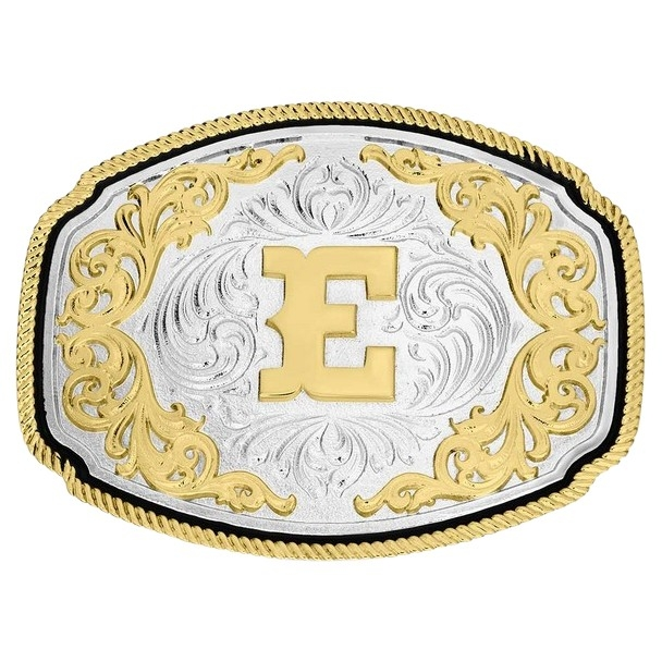 ATTITUDE BY MONTANA SILVERSMITHS WESTERN INITIAL BUCKLE E - ACC BUCKLE  - A1047E