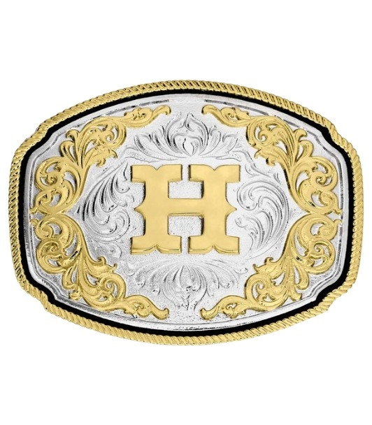 ATTITUDE BY MONTANA SILVERSMITHS WESTERN INITIAL BUCKLE H - ACC BUCKLE  - A1047H