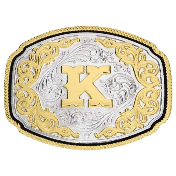 ATTITUDE BY MONTANA SILVERSMITHS WESTERN INITIAL BUCKLE K - ACC BUCKLE  - A1047K