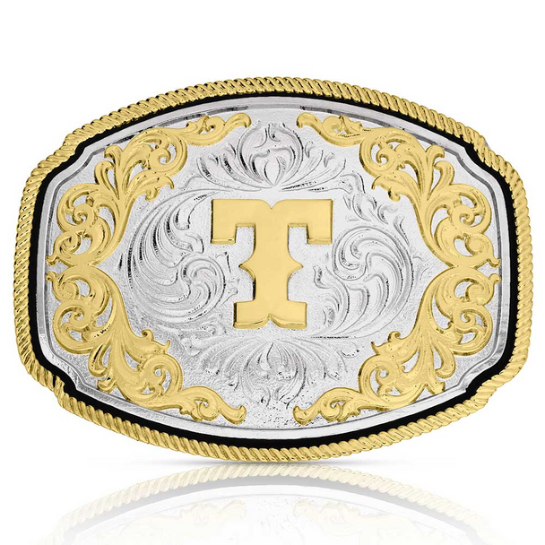 ATTITUDE BY MONTANA SILVERSMITHS WESTERN INITIAL BUCKLE T - ACC BUCKLE  - A1047T