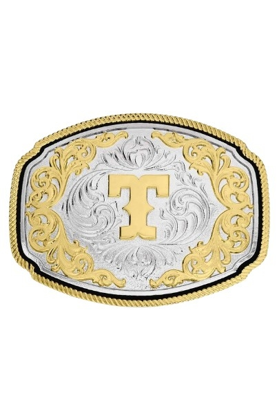 ATTITUDE BY MONTANA SILVERSMITHS WESTERN INITIAL BUCKLE T - ACC BUCKLE  - A1047T
