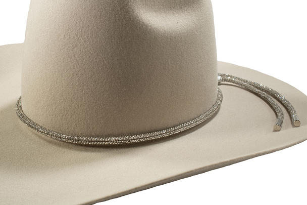 3-D BELT GLASS RHINESTONED SILVER - HATS ADD-ONS  - D740002636