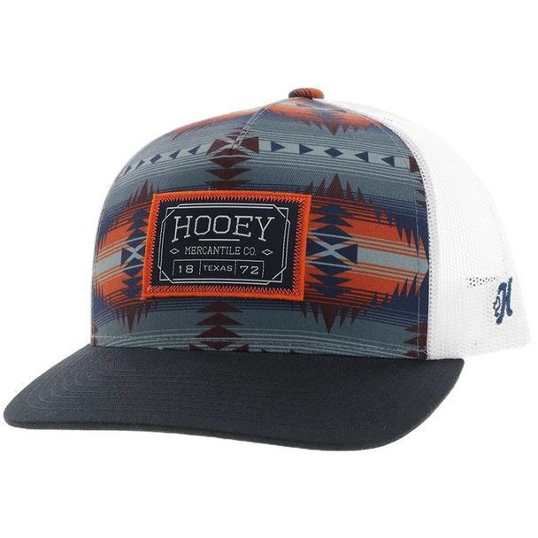 HOOEY NAVY GREY ORANGE 5 PANEL - HATS CAP  - 2502T-NVWH