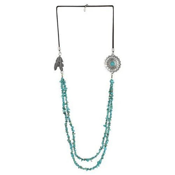 JUSTIN  TURQ COLORED NUGGETS 32" - ACCESSORIES JEWELRY NECKLACE - 22172NJ1