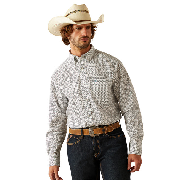 ARIAT GAYLOR CLASSIC FIT WHITE PRINT - MENS SHIRT  - 10054643