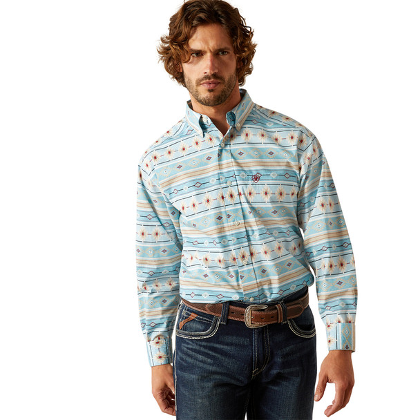 ARIAT GORMAN CLASSIC TURQUOISE PRINT - MENS SHIRT  - 10054640
