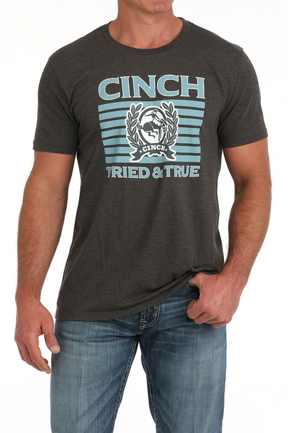 CINCH TRIED AND TRUE CHARCOAL PRINT - MENS TEE  - MTT1690663