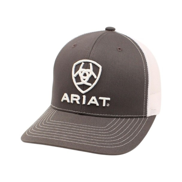 ARIAT GREY LOGO PATCH CENTERED - HATS CAP  - A300003206