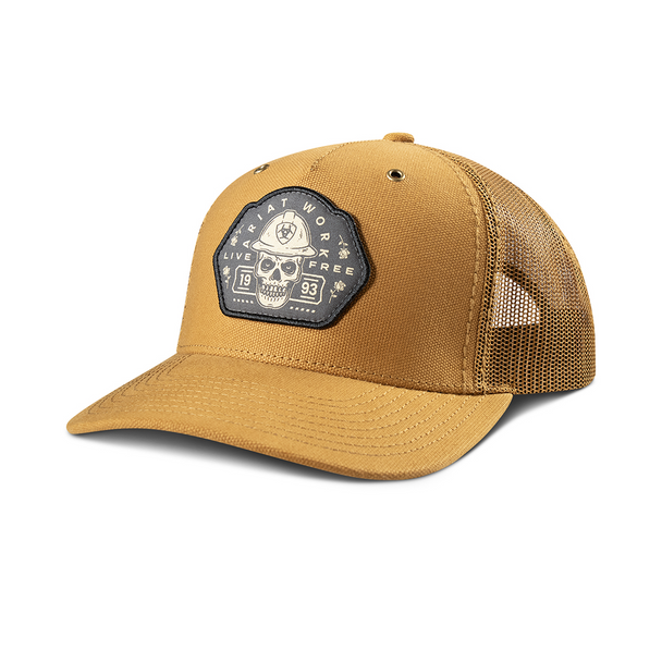 ARIAT SKULL PATCH TAN 5 PANEL - HATS CAP  - A290001308