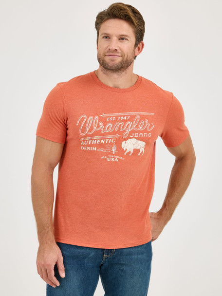 WRANGLER ROPE EMBLEM SIENNA TEE - MENS TEE  - 112361655