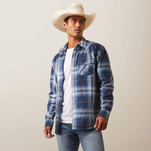 ARIAT HABEL RETRO SNAP DARK DENIM - MENS SHIRT  - 10043889