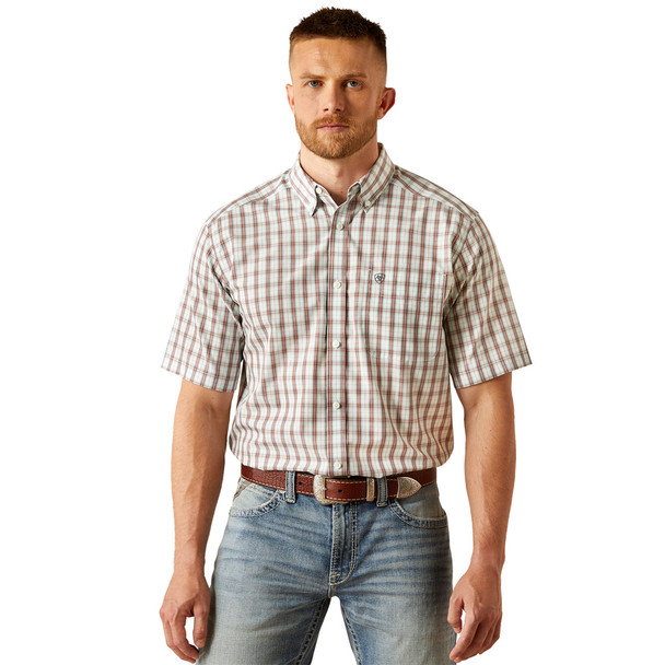 ARIAT ELTON WF CLASSIC WHITE PLAID - MENS SHIRT  - 10058746