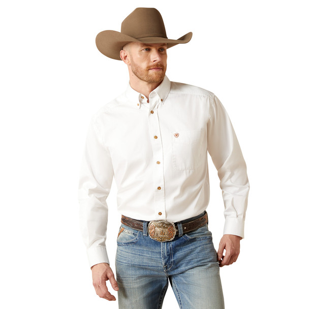 ARIAT SOLID WHITE TWILL CLASSIC FIT - MENS SHIRT COR - 10000503